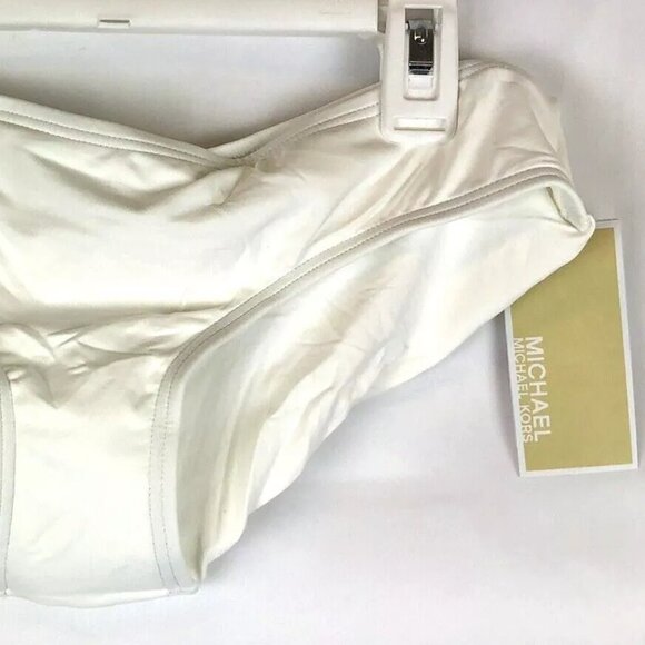 Michael Kors, Women’s White Cheeky Bikini Bottom, Size Extra Small - Picture 3 of 5